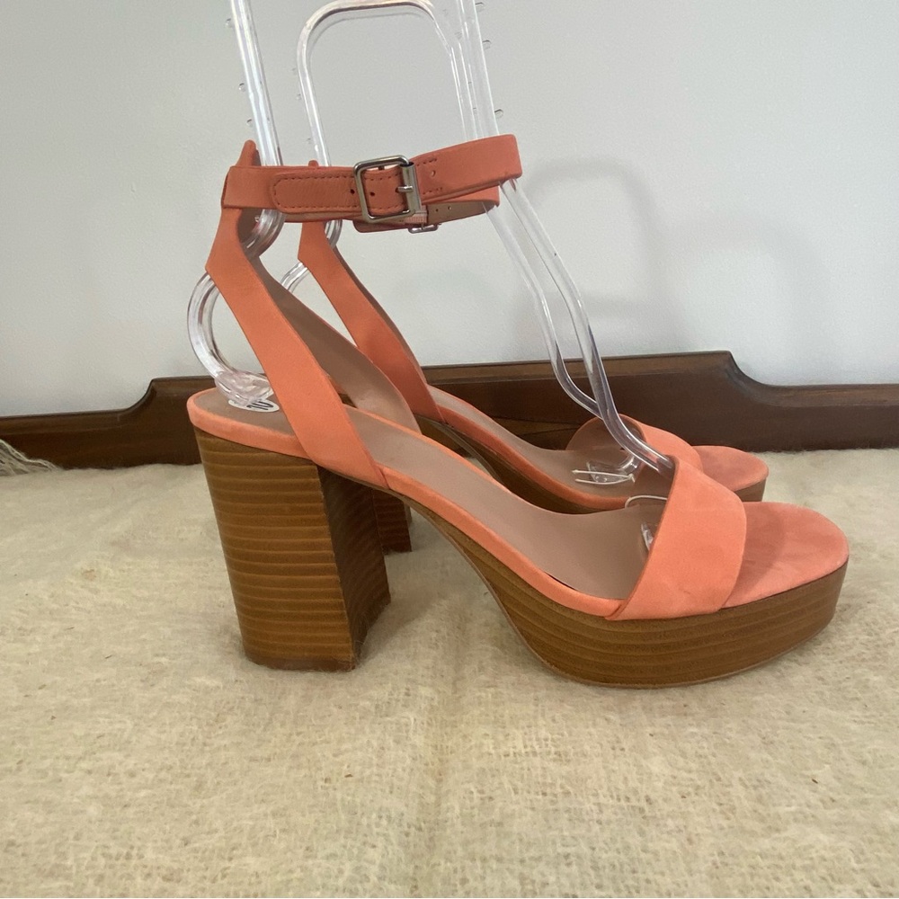 Nordstrom Noanita leather platform sandals ankle strap peachy pink block heel